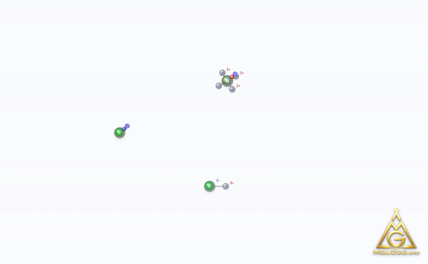 Ammonium bifluoride (CAS 1341-49-7) – skeletal 3D model, MolGod Viewer