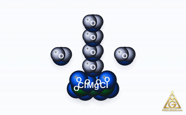 Magnesium perchlorate hexahydrate (CAS 13446-19-0) – space-filling 3D model, MolGod Viewer