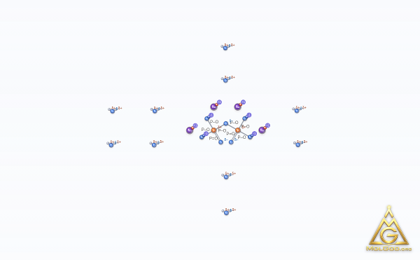 Sodium pyrophosphate decahydrate (CAS 13472-36-1) – 2D structure, MolGod Viewer