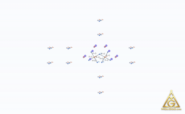 Sodium pyrophosphate decahydrate (CAS 13472-36-1) – skeletal 3D model, MolGod Viewer