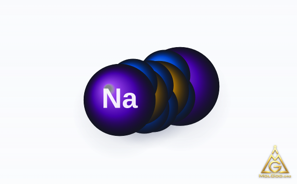 Disulfuric acid, sodium salt (1:2) (CAS 13870-29-6) – space-filling 3D model, MolGod Viewer