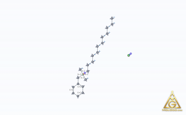 Benzododecinium Chloride (CAS 139-07-1) – 2D structure, MolGod Viewer