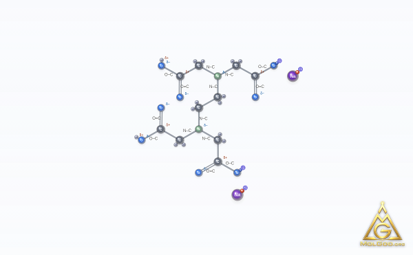 EDTA disodium salt (CAS 139-33-3) – 2D structure, MolGod Viewer