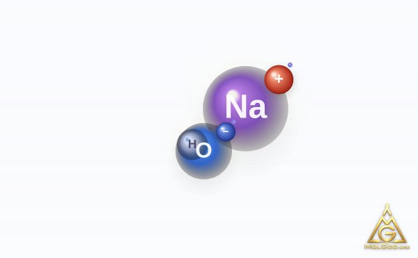 Sodium deuteroxide (CAS 14014-06-3) – ball-and-stick 3D model, MolGod Viewer