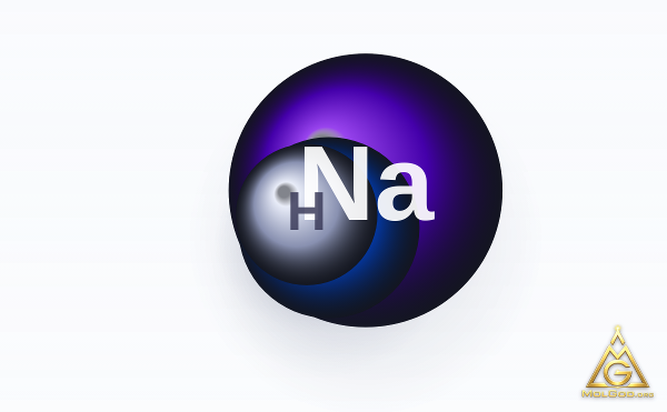 Sodium deuteroxide (CAS 14014-06-3) – space-filling 3D model, MolGod Viewer