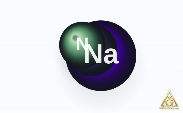 Sodium Cyanide (CAS 143-33-9) – space-filling 3D model, MolGod Viewer