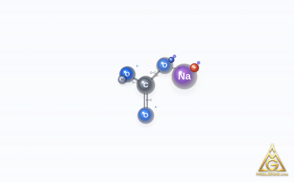 Sodium bicarbonate (CAS 144-55-8) – 2D structure, MolGod Viewer
