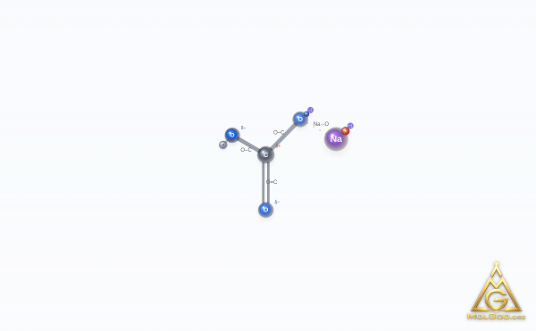 Sodium bicarbonate (CAS 144-55-8) – skeletal 3D model, MolGod Viewer