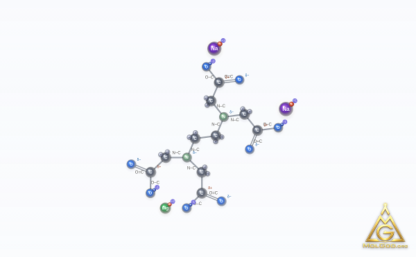Magnesium disodium EDTA (CAS 14402-88-1) – ball-and-stick 3D model, MolGod Viewer