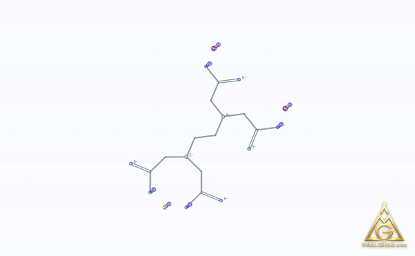 Magnesium disodium EDTA (CAS 14402-88-1) – skeletal 3D model, MolGod Viewer