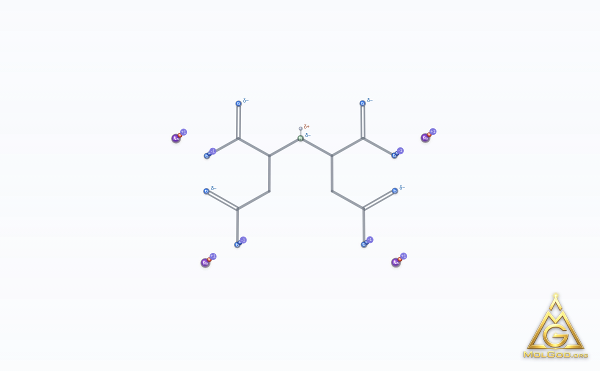 Tetrasodium Iminodisuccinate (CAS 144538-83-0) – skeletal 3D model, MolGod Viewer