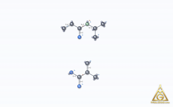 Poly(N-isopropylacrylamide-co-methacrylic acid) (CAS 151954-97-1) – ball-and-stick 3D model, MolGod Viewer