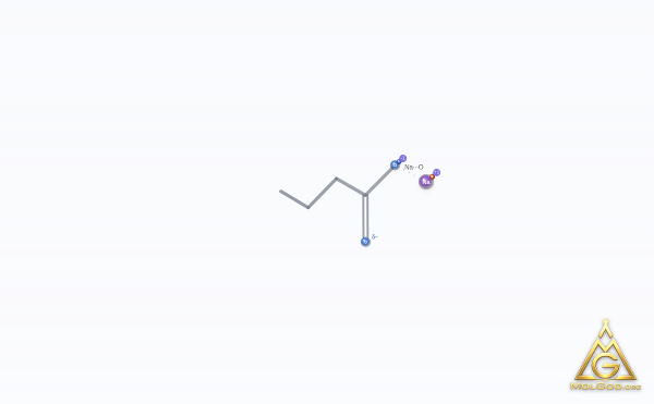 Sodium Butyrate (CAS 156-54-7) – skeletal 3D model, MolGod Viewer