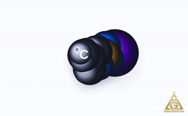 Sodium methallylsulfonate (CAS 1561-92-8) – space-filling 3D model, MolGod Viewer
