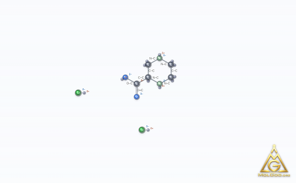(2S)-piperazine-2-carboxylic acid dihydrochloride (CAS 158663-69-5) – ball-and-stick 3D model, MolGod Viewer