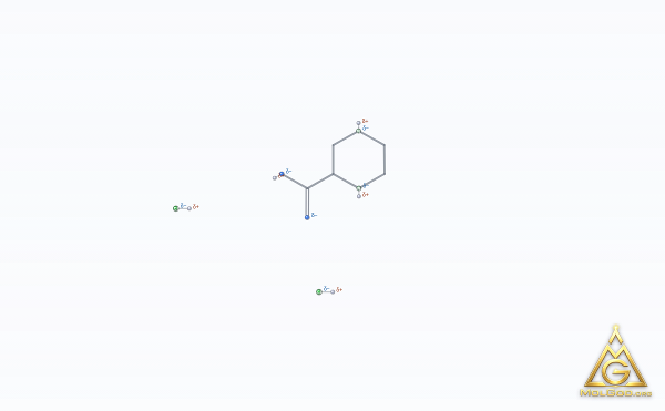 (2S)-piperazine-2-carboxylic acid dihydrochloride (CAS 158663-69-5) – skeletal 3D model, MolGod Viewer