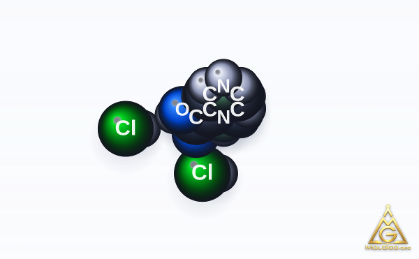 (2S)-piperazine-2-carboxylic acid dihydrochloride (CAS 158663-69-5) – space-filling 3D model, MolGod Viewer