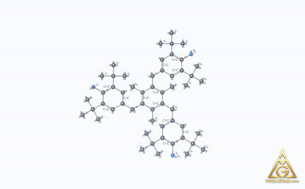 1,3,5-Trimethyl-2,4,6-tris(3,5-di-tert-butyl-4-hydroxybenzyl)benzene (CAS 1709-70-2) – structure 2D, MolGod Viewer