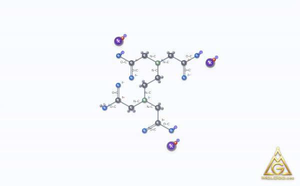Edetate Tripotassium (CAS 17572-97-3) – structure 2D, MolGod Viewer