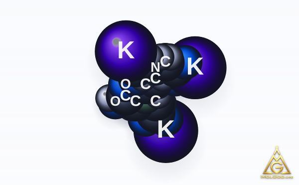 Edetate Tripotassium (CAS 17572-97-3) – modèle 3D compact (space-filling), MolGod Viewer