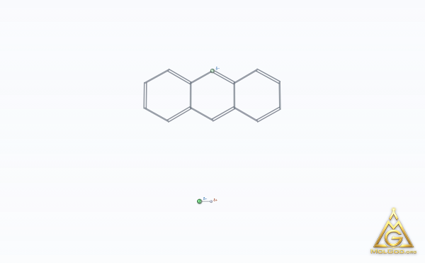 Acridine, hydrochloride (CAS 17784-47-3) – modèle 3D squelettique, MolGod Viewer
