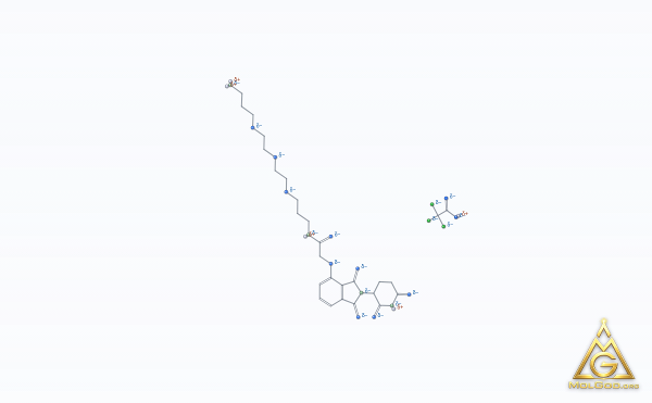 Thalidomide-O-amido-C3-PEG3-C1-NH2 (CAS 1799711-29-7) – modèle 3D squelettique, MolGod Viewer