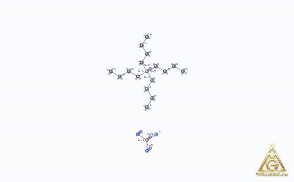Tetrabutylammonium nitrate (CAS 1941-27-1) – structure 2D, MolGod Viewer