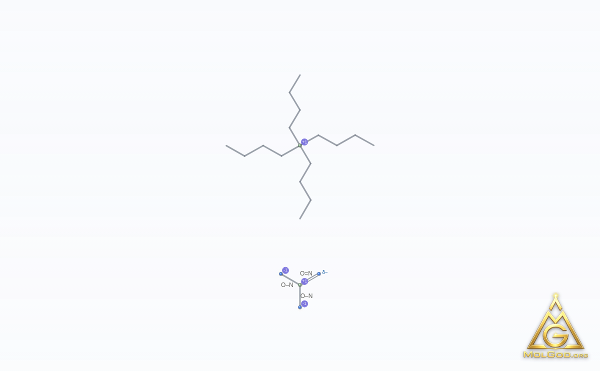 Tetrabutylammonium nitrate (CAS 1941-27-1) – modèle 3D squelettique, MolGod Viewer