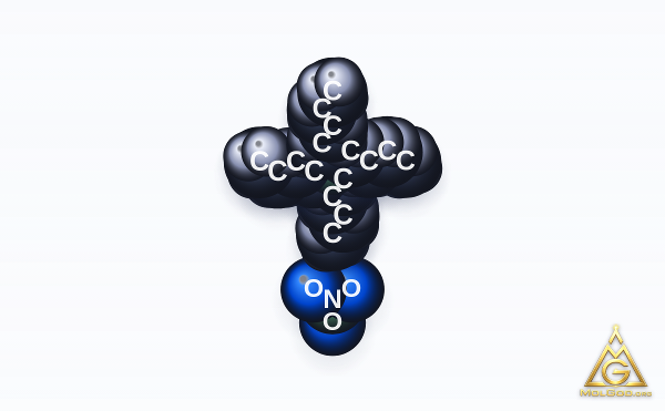 Tetrabutylammonium nitrate (CAS 1941-27-1) – modèle 3D compact (space-filling), MolGod Viewer