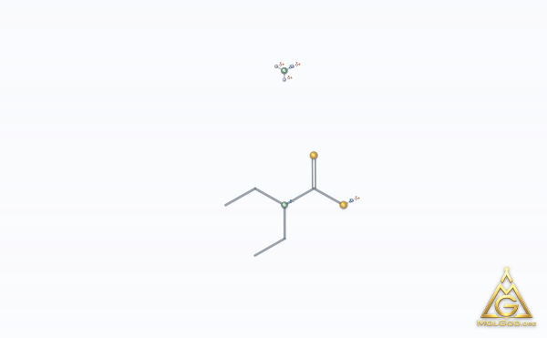 Ammonium diethyldithiocarbamate (CAS 21124-33-4) – modèle 3D squelettique, MolGod Viewer