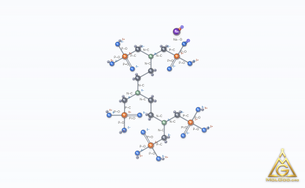 (((phosphonomethyl)imino)bis((ethylenenitrilo)bis(methylene)))tetrakisphosphonic acid, sodium salt (CAS 22042-96-2) – structure 2D, MolGod Viewer