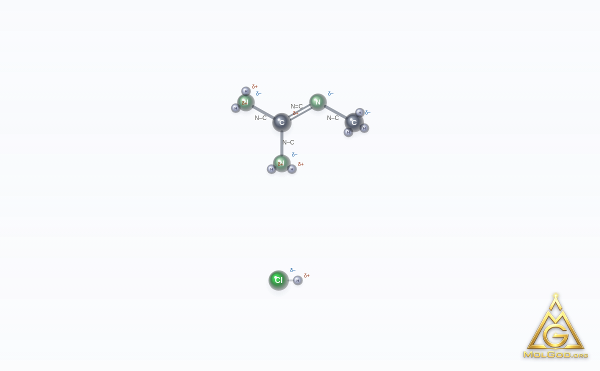 Methylguanidine hydrochloride (CAS 22661-87-6) – structure 2D, MolGod Viewer
