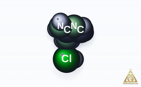 Methylguanidine hydrochloride (CAS 22661-87-6) – modèle 3D compact (space-filling), MolGod Viewer