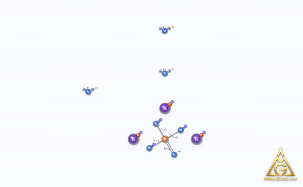 Tripotassium phosphate trihydrate (CAS 22763-03-7) – structure 2D, MolGod Viewer