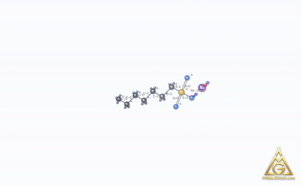 Sodium 1-heptanesulfonate (CAS 22767-50-6) – struttura 2D, MolGod Viewer