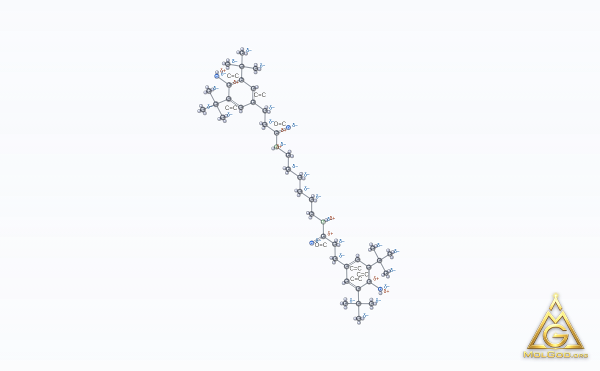 N,N'-Hexamethylenebis(3,5-di-tert-butyl-4-hydroxyhydrocinnamamide) (CAS 23128-74-7) – structure 2D, MolGod Viewer