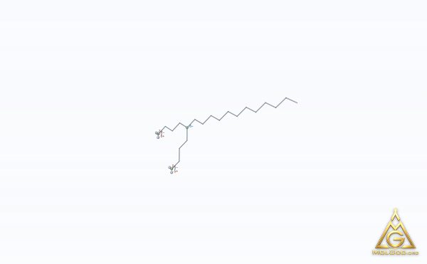N,N-Bis(3-aminopropyl)dodecylamine (CAS 2372-82-9) – modèle 3D squelettique, MolGod Viewer