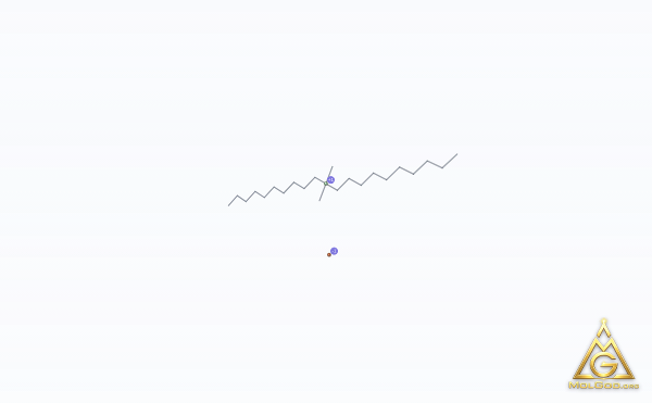 Didecyl dimethyl ammonium bromide (CAS 2390-68-3) – modèle 3D squelettique, MolGod Viewer