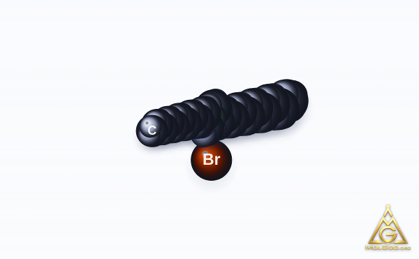 Didecyl dimethyl ammonium bromide (CAS 2390-68-3) – modèle 3D compact (space-filling), MolGod Viewer