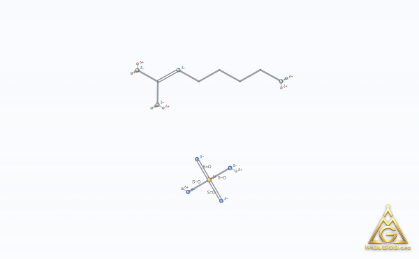 Agmatine Sulfate (CAS 2482-00-0) – modèle 3D squelettique, MolGod Viewer