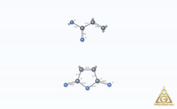 Acrylic acid, polymer with maleic anhydride (CAS 26677-99-6) – struttura 2D, MolGod Viewer