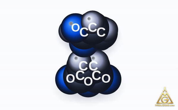 Acrylic acid, polymer with maleic anhydride (CAS 26677-99-6) – modello 3D a riempimento spaziale, MolGod Viewer
