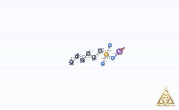 Sodium hexanesulfonate (CAS 2832-45-3) – model kulkowo-pręcikowy 3D, MolGod Viewer