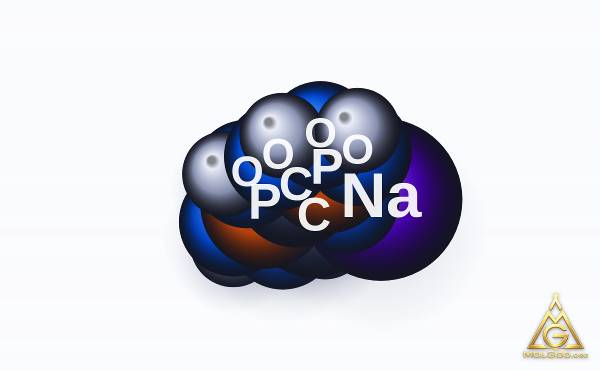 Monosodium etidronate (CAS 29329-71-3) – 3D-ruimtevullend model, MolGod Viewer