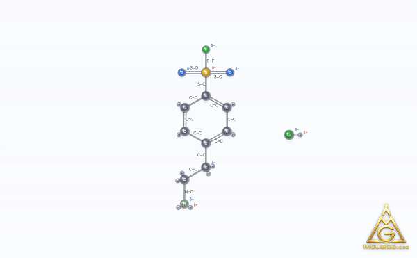 4-(2-Aminoethyl)benzenesulfonyl fluoride hydrochloride (CAS 30827-99-7) – struktura 2D, MolGod Viewer