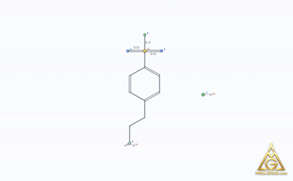 4-(2-Aminoethyl)benzenesulfonyl fluoride hydrochloride (CAS 30827-99-7) – model szkieletowy 3D, MolGod Viewer