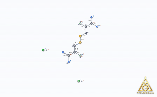 Cystine dihydrochloride (CAS 30925-07-6) – structure 2D, MolGod Viewer