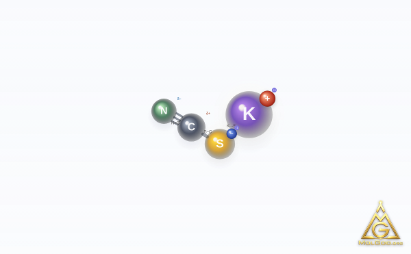 Potassium thiocyanate (CAS 333-20-0) – structure 2D, MolGod Viewer