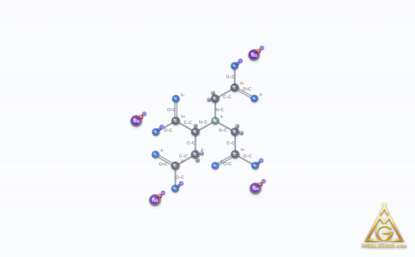 Tetrasodium dicarboxymethyl aspartate (CAS 34612-80-1) – 二维结构, MolGod Viewer