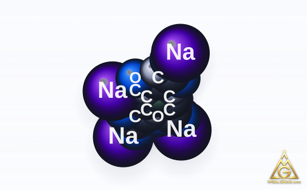 Tetrasodium dicarboxymethyl aspartate (CAS 34612-80-1) – 3D空间填充模型, MolGod Viewer